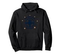 The Dog Is My Co-Pilot Paw Print Travel Companion Pullover Hoodie, Adult Unisex, Black, L