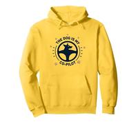 The Dog Is My Co-Pilot Paw Print Travel Companion Pullover Hoodie, Adult Unisex, Lemon, M