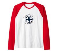 The Dog is My Co-Pilot Paw Print Travel Companion Raglan Baseball Tee, Men, Red/White, XXL