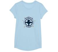 The Dog is My Co-Pilot Paw Print Travel Companion T-Shirt, Girls, Baby Blue, Medium