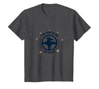 The Dog is My Co-Pilot Paw Print Travel Companion T-Shirt, Kids, Dark Heather Grey, 3 Years