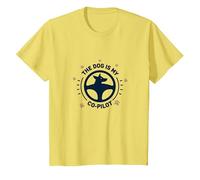 The Dog is My Co-Pilot Paw Print Travel Companion T-Shirt, Kids, Lemon, 6 Years