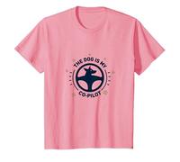 The Dog is My Co-Pilot Paw Print Travel Companion T-Shirt, Kids, Pink, 2 Years