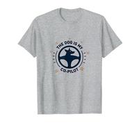 The Dog is My Co-Pilot Paw Print Travel Companion T-Shirt, Men, Heather Grey, XXL