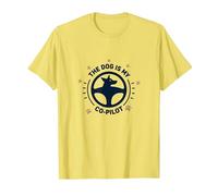The Dog is My Co-Pilot Paw Print Travel Companion T-Shirt, Men, Lemon, S