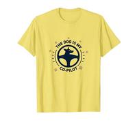 The Dog is My Co-Pilot Paw Print Travel Companion T-Shirt, Men, Lemon, XL