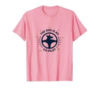 The Dog is My Co-Pilot Paw Print Travel Companion T-Shirt, Men, Pink, L
