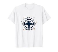 The Dog is My Co-Pilot Paw Print Travel Companion T-Shirt, Men, White, 6XL