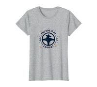 The Dog is My Co-Pilot Paw Print Travel Companion T-Shirt, Women, Heather Grey, XXL