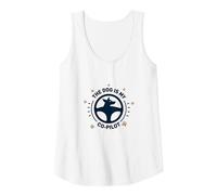 The Dog is My Co-Pilot Paw Print Travel Companion Tank Top, Women, White, S