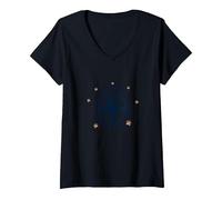 The Dog is My Co-Pilot Paw Print Travel Companion V-Neck T-Shirt, Women, Black, M