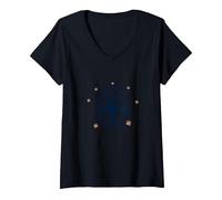 The Dog is My Co-Pilot Paw Print Travel Companion V-Neck T-Shirt, Women, Black, XXL