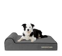 The Dog’s Bed Orthopaedic Dog Bed Large Grey with Black Trim 15cm, Waterproof Memory Foam Dog Bed