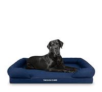 The Dog’s Bed - Orthopaedic Memory Foam Bolster Bed, Real Blue Denim, XXL