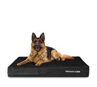 The Dog’s Bed Orthopaedic Memory Foam Dog Bed with Enhanced Support, XL Black Plush 117x71x15cm, Waterproof, Supportive Dog Bed with Replaceable Covers, Veterinary Approved