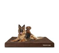 The Dog’s Bed Orthopaedic Memory Foam Dog Bed with Enhanced Support, XXL Brown Plush, Waterproof, Supportive Dog Bed with Replaceable Covers