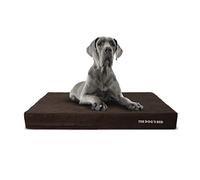 The Dog’s Bed Orthopaedic Memory Foam Dog Bed with Enhanced Support, XXL Brown Plush, Waterproof, Supportive Dog Bed with Replaceable Covers