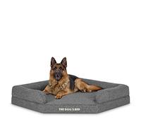 The Dog’s Bed Orthopaedic Memory Foam Waterproof Corner Dog Bed, XL, Grey Linen, Eases Pet Arthritis & Hip Dysplasia Pain, Therapeutic & Supportive, Washable Linen Fabric Cover