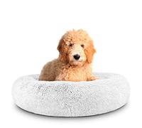 The Dog’s Bed Sound Sleep Donut Dog Bed, Large Ice White Plush Calming Nest Bed