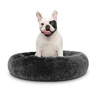 The Dog’s Bed Sound Sleep Donut Dog Bed, Medium Steel Grey Plush Calming Nest Bed