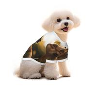 The Dog Standing on The Grass Under The Sunset Dog T-Shirt Clothes Apparel Puppy Vest Pet and Elastic Tank Top Clothing, Dogs Cats Pullovers Cute Breathable Soft Large