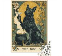 The Dog Tarot Card Art Print Jigsaw Puzzles Puzzle for Adults Kids. 1000 Piece Impossible Challenge Toy Educational Game Home Decoration for Educational Games Gifts 70x50cm/1000pcs