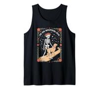 The Dog Whispering Dead Skeleton with Golden Retriever Tank Top