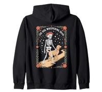 The Dog Whispering Dead Skeleton With Golden Retriever Zip Hoodie