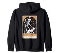 The Dog Whispering Dead Tarot Skeleton Night Walk Zip Hoodie