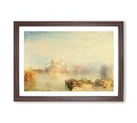 The Dogana and Santa Maria Della Salute by Joseph Mallord William Turner Framed Print | A2 Walnut Framed Wall Art | Ready to Hang | Modern Nature Picture | Living Room Bedroom Lounge Office