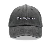 The Dogfather Baseball Cap Vintage Washed Unisex Dad Hat Adjustable Dog Black