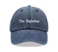 The Dogfather Baseball Cap Vintage Washed Unisex Dad Hat Adjustable Dog Blue Denim