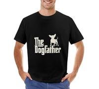 The Dogfather Chihuahua Funny Dog Owner Shirt T-Shirt Kawaii Clothes top Aesthetic Clothes Men Graphic t Shirts Black M