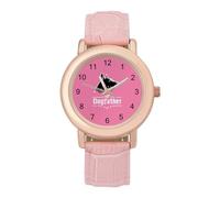The Dogfather English Foxhound Watches for Women PU Leather Strap Watch Analogue Quartz Wrist Watch