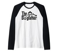 The Dogfather Funny Dog Dad Father's Day Tee Dog Lovers men Raglan Baseball Tee