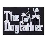 The Dogfather Sew on Patch - Dog Patch Iron on Patches for Pet Dogs - Wildly Popular Movie Character Applique for Dog's Vest, Collar, Neckerchief - 90x60 mm