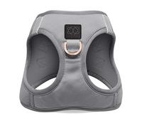 The DOGISTRY - SoHo Dog Harness - Steel - Award-Winning Luxe No-Pull Design - Crafted for Style, Ease & Innovation - S (7-11lbs)