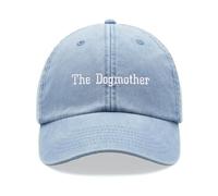 The Dogmother Baseball Cap Vintage Washed Unisex Dad Hat Adjustable Dog Lady Light Blue