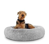 The Dog's Balls Sound Sleep Donut Dog Bed, Large Silver Grey Calming Nest Bed