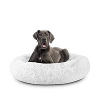 The Dog's Balls XXL Ice White Fur Dog Bed, Polyester, Donut Shape, Bolster, Indoor Use, Small Dogs