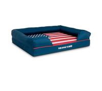 The Dog's Bed Replacement Outer Cover Only For The Dog's Bed Orthopaedic, Washable Oxford Fabric, Large Blue with Red Piping USA Central Flag, Veterinary Approved