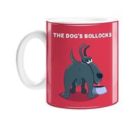 The Dog's Bollocks Mug | Funny Hand Illustrated Dog Eating with Balls Out Coffee Mug for Dog Owner, Joke You're The Best Mug for Friend