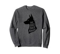 The Dogs Over Humans: Canine Lover's Paw Sweatshirt, Adult Unisex, Dark Heather Grey, L