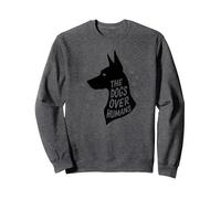 The Dogs Over Humans: Canine Lover's Paw Sweatshirt, Adult Unisex, Dark Heather Grey, M