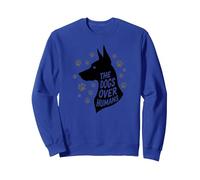 The Dogs Over Humans: Canine Lover's Paw Sweatshirt, Adult Unisex, Royal Blue, S