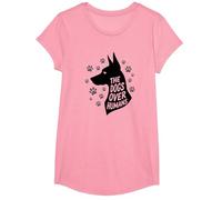 The Dogs Over Humans: Canine Lover's Paw T-Shirt, Girls, Pink, Small