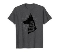The Dogs Over Humans: Canine Lover's Paw T-Shirt, Men, Dark Heather Grey, 6XL