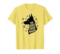 The Dogs Over Humans: Canine Lover's Paw T-Shirt, Men, Lemon, 3XL