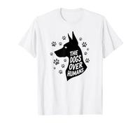The Dogs Over Humans: Canine Lover's Paw T-Shirt, Men, White, 3XL