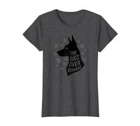 The Dogs Over Humans: Canine Lover's Paw T-Shirt, Women, Dark Heather Grey, L